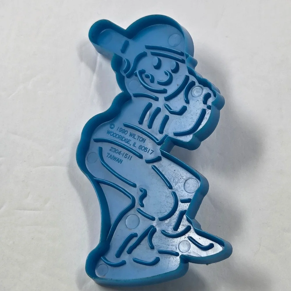 Vintage 1990 Wilton Baseball Cookie Cutters Set of 4 Blue Plastic 2304-1511